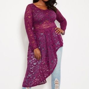 Asymmetrical Lace Duster